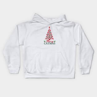 Merry Catmas Tree Kids Hoodie